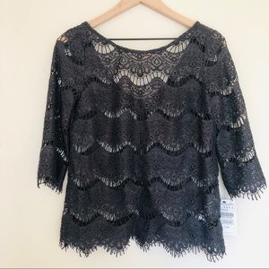💋NWT Zara lash Lace top size M shirt blouse